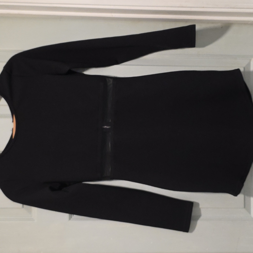 SheIn long sleeve mesh middle mini dress